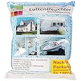 Luftentfeuchter Nachfüll Granulat (2x 1200g), bis 50m² Raumgröße / 2.500ml Flüssigkeit aufnahmefähig