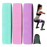 Elastische Bänder für Muskeltraining, rutschfest, mit 3 Stufen, elastische Fitnessbänder für Beine, Yoga, Pilates, Crossfit, Damen und H