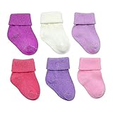 Neugeborene Babysocken 0-6 Monate Kleiner Mädchen | Perfekter 6 er Pack Baumwolle, schadstoffgeprüft OEKO-TEX®