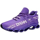 DYKHMATE Turnschuhe Herren Damen Atmungsaktiv TPU Laufschuhe Straßenlaufschuhe Leicht Fitness Walkingschuhe Mehrere Farben (Lila,38.5 EU)