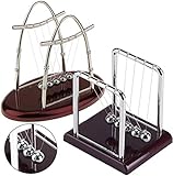 Fiyuer Pendel klein 2Pcs kugelstoßpendel kugelpendel Edelstahl für Schreibtisch Physik Wissenschaft Stahl Arch Pendel Ornaments Educational Spielzeug für Home Office Schreib