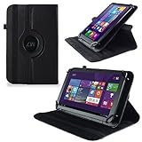 UC-Express Huawei MediaPad X2 Tasche Hülle Cover Case Tablet Schutz Schutzhülle Drehbar Bag, Farben:Schw