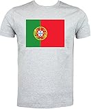 T-Shirt mit Portugal-Flagge., Grau - grau - Größe: 3X-Larg