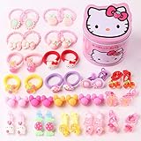 Seatecks 40 Stück Elastische Haargummis und niedliche Baby Mädchen Haarspangen Haar Seile, Pferdeschwanzhalter für Kleinkinder Exquisite niedliche Cartoon Mädchen Haarspange Haarseil Haarb