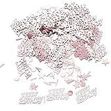 Jamicy  TM Rose Gold Happy Birthday Tischkonfetti Blume Geburtstag Party Besteck Dekoration Hochzeit Geburtstag Werfen Konfetti Muttertag Party Dek