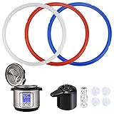 FAVENGO 3 Stück Dichtungsring Silikon Schnellkochtopf Dichtungsrin Durchmesser 24cm Sealing Ring mit 4 Versiegelungsmittel, 1 Schwimmerventil, 1 Dampfreisetzventil für Küchen 5qt 6qt Schnellkochtöp