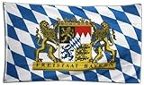 Flaggenfritze Fahne/Flagge Deutschland Bayern Freistaat - 150 x 250 cm + gratis Sticker, XXL-F