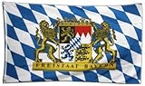 Flaggenfritze Fahne/Flagge Deutschland Bayern Freistaat - 150 x 250 cm + gratis Sticker, XXL-F
