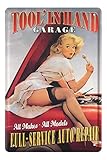 Pin Up Blechschild - Retro Deko Metallschild - 50er Jahre Sexy Vintage Pin Up Girl Schild - Wanddeko Werkstatt Garage American Diner Partyraum - besondere Geschenkidee für Rockabilly Fans - 20x30