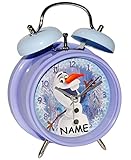 alles-meine.de GmbH Kinderwecker -  Disney die Eiskönigin - Frozen / Schneemann Olaf  - incl. Name - für Kinder großer Wecker Analog - Alarm Kunststoff / Plastik - für M