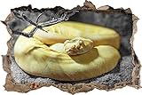 Pixxprint 3D_WD_S4781_62x42 majestätische Schlange Wanddurchbruch 3D Wandtattoo, Vinyl, schwarz / weiß, 62 x 42 x 0,02