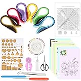 DECARETA Papier Quilling Kits 600 Strips Bunte Farben Quillingpapier Quilling Papierstreifen Quilling Werkzeug-Set für DIY Handwerk