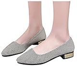 Dasongff Damen Mode Loafers Halbschuhe Slip-on Spitzkappen Sneaker mit Keilabsatz Bootsschuhe Loafers Slipper Freizeitschuhe Mokassins Sommer Beilaufig Flache Schuhe 37-42