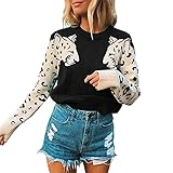 ZYYM Damen Pullover Lässiges Pulli Sweater Lange Ärmel Strickpullover Rundhals Langarm Jumper Tops Damen Winter Elegant Grobstrickpullover Langarm Lose Pulli Oberteile Mode Pullover Strickp