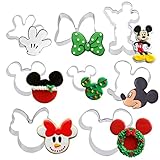 8 Stück Mickey Minnie Ausstechformen Set - Edelstahl Keks Kuchenschneider Formen, Brot Sandwich Backformen fü