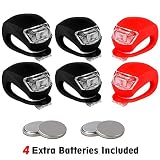 Kinderwagen Licht LED Blinklicht Clip-On Set Silikon Leuchte Lampe Taschenlampe für Kinderwagen, Läufer, Walker (4X LED Weißlicht und 2X LED Rotlicht)