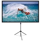 NAQIER Projektionsbildschirm inkl. Stativ, 80 Zoll Beamer Leinwand mit Stativ,183cm Breitx 106cm hoch, 4K HD 16:9 1.1Gewinn,leicht zu reinigen, 160° Betrachtungswink