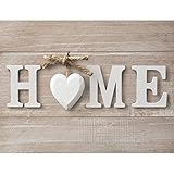 Runa Art Fototapete Home Herz Holz Modern Vlies Wohnzimmer Schlafzimmer Flur - made in Germany - Grau 9385010