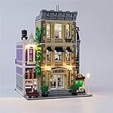 BLEN Technic Polizei Büro BAU Modell Spielzeug Set Künstliche Bürobausteine DIY LED Beleuchtung Kit Kompatibel mit Lego 10278 Perfekt für Dek