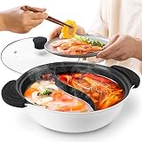 Hot Pot mit Trennwand, antihaftbeschichtet, für Induktionskochfeld, Kochgeschirr, 26 cm, für 2–3