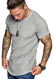 Coshow T Shirts Männer T-Shirt T-Shirts Für Herren Tshirt Herren Shirt Muscle T Shirt Hellgrau XL