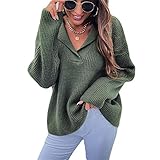 ZYYM Damen Pullover Lässiges Pulli Sweater Lange Ärmel Strickpullover Rundhals Langarm Jumper Tops Damen Winter Elegant Grobstrickpullover Langarm Lose Pulli Oberteile Mode Pullover Strickp