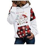 Chejarity Weihnachten Kapuzenpullover Damen Hoodie Plus Size Pullover Kapuzensweatshirt Kapuzenjacke Kapuzen Karo Streifen Mantel Damen-Oberteile Outwear Sweatjack