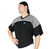 MORDEX zweifarbiges T-Shirt fürs Gym, Fitness, Sport und Freizeit (grau-schwarz, XL)