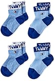 Tommy Hilfiger Baby-Boys Tommy Wording (2 Pack) Socks, Blue Combo, 19/22