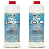 INOX® Pool Booster - 2 x 1L - Effektiver Algenvernichter Pool - Flüssiges Algizid für Pool - desinfizierendes Reinigungsmittel gegen Algen - Hochwirksame Pool C