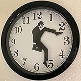 ZHWDZAMM Monty Python inspirierte Silly Walk Wanduhr, Ministerium für Silly Walks Uhr, Wanduhr britische Komödie inspiriert, kreative Wanduhr Kunstwerk