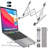 ACPURI Verstellbarer Laptop Ständer Aluminium Tragbarer Faltbarer Notebook Ständer , More 10'-17,3' Laptops und Tablets, mit 2 Webcam-Abdeckung