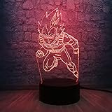 Vegeta Nachtlicht Dragon Ball Lampe Cool Cartoon Lampe Smart Touch Fernbedienung Comic Bulb Teens Anime LED Farbwechsel Cartoon Light Kids Holiday Party Dek