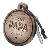 Premium schenkYOU Schlüsselanhänger aus Nussbaumholz vorgraviert - personalisierte Geschenkidee - Gravur „Bester Papa der Welt!„