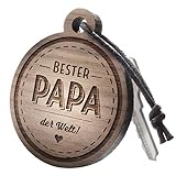 Premium schenkYOU Schlüsselanhänger aus Nussbaumholz vorgraviert - personalisierte Geschenkidee - Gravur „Bester Papa der Welt!„