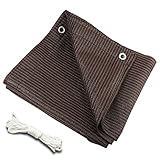RQQYMX Braun Schattennetz, Sonnenschutznetz, Schattennetz, Für Den Außenbereich, Garten, Terrasse, Schattennetz, Schützt Pflanzen, Veranda, Zwinger-Ställe,Sonnenschutz Terrasse, 3X4M(10X13FT)