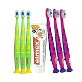 Elmex Kinder Set mit Zahnpasta & 6 Zahnbürsten - besonderer Kariesschutz für Milchzähne, 2 - 6 J