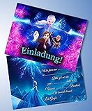 Einladungskarten 10er Set + 10 Umschläge Kindergeburtstag kompatibel mit Frozen Die Eiskönigin, Format DIN A6 (Postkarte 148 x 105 mm), 0011