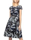 APART Fashion Damen Jacquard Dress Partykleid, Nachtblau-multicolor, 36 EU