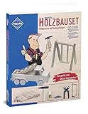 Pebaro 465 Holzbauset für kreative Baumeister mit Vollholz Naturstäben und Werkzeug, perfekt für Hobby-Handwerker, Mehrfarbig