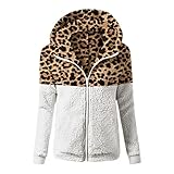 Sweatjacke Damen Mit Kapuze Baumwolle Braun Jacke Winter Winterjacke Jacken Gestrickt Kordelzug Langarm Tops Oberteile Kapuzenpullover Sweatshirt Rundhals Hoodie Sport C