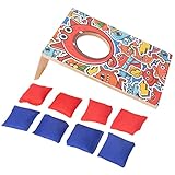 Perfeclan Sandsack Game Throw Target Holz Eltern-Kind Interaktiver Sport Tragbare Corn Hole Board Säcke für Kinder Home Family Spielzeug mit 8 Sandsäcken - M