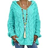 XPDD Hoodie Damen Pullover Kapuzenpullover Damen Langarm Pullover Sweatshirt mit Kapuze Lose Casual Blusen Tops Strickpullover Casual Langarm Strick Sweater Herbst Winter Pullover Oberteile Top