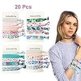 Supersofte Haargummis, Amycute 20 stücke Haargummi Set Mädchen Elastische Haargummi Elastische Bänder Pferdeschwanz Halter Haarbänder Haarschmuck für Frauen M