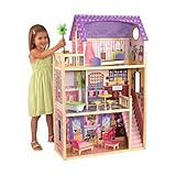 KidKraft 65092 Puppenhaus Kayla aus Holz mit Möbeln und Zubehör, Spielset mit drei Spielebenen für 30 cm große Pupp