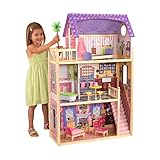 KidKraft 65092 Puppenhaus Kayla aus Holz mit Möbeln und Zubehör, Spielset mit drei Spielebenen für 30 cm große Pupp