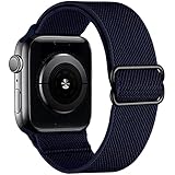 Scrunchie Strap für Apple Watch, verstellbares elastisches Nylon-Armband für iWatch Series SE/6/5/4/3/2/1-Marineblau 13,42 mm oder 44