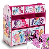 My Little Pony Regal | Aufbewahrungsbox mit sechs Fächern | Spielzeugregal | Kinderregal | Aufbewahrungsregal | Für Kinderzimmer oder Spielzimmer als Organizer mit 6 Boxen in verschiedenen Größ