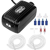 HIRALIY Aquarium Luftpumpe, super leise Sauerstoffpumpe für Aquariengeräusche unter 20 dB 3 W Leistungsstarke Sauerstoffpumpe Geeignet für 10-500L