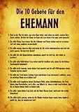 QUATSCHmanufaktur Urkunde Poster'10 Gebote für den Ehemann' ca. 40 x 60